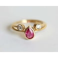 thumbnail image 4 of HeartsAndYou 1ct Natural Ruby Diamond Engage Ring 14k SOLID Yellow Gold Round Accent Trilogy, 4 of 9