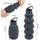thumbnail image 2 of Botella de agua plegable de viaje de 18 oz, botellas de agua plegables de silicona reutilizables sin BPA para gimnasio, camping, senderismo, botella de agua deportiva portátil a prueba de fugas con mosquetón (gris oscuro) Sincero Electrónica, 2 of 5