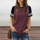 thumbnail image 2 of Camiseta informal de manga corta con cuello redondo y estampado para mujer, 2 of 5
