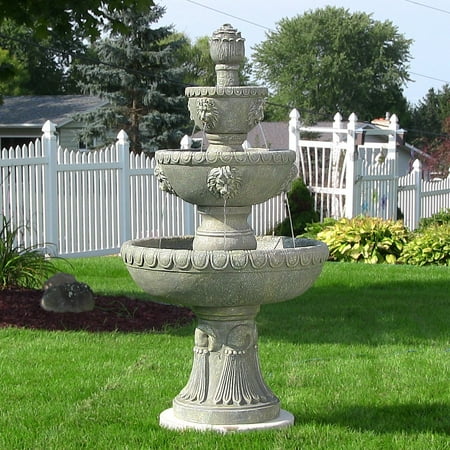 Sunnydaze Four Tier Lion Head Outdoor Garden Water Fountain 53 Inch Sunnydaze Four Tier Lion Head Outdoor Garden Water Fountain 53 Inch Tall