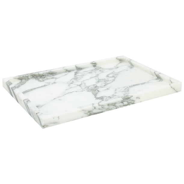 Bandeja de tocador DUANYAN de mármol natural auténtico y lujoso, 1,6 kg