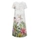 thumbnail image 4 of Moda mujer verano estampado casual cuello pico botón manga corta vacaciones bolsillos vestido Fridja  bnh6919, 4 of 5