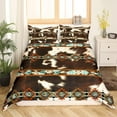 thumbnail image 4 of Erosebridal Cowhide Comforter Cover Brown Highland Cow Print Duvet Cover,Western Bedding Set Exotic Aztec Queen Bed Set,Farmhouse Wild Animals Longhorn Skin Room Decor Cowboys Gifts for Men, 4 of 5