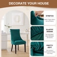thumbnail image 5 of DONGPAI Stretch Wingback Dining Chair Cover Side Chair Slipcover, Velvet Accent Chair Cover with Arms, Protector Seat Cover for Dining Living Room Home, 1 Pack, Green, 5 of 8