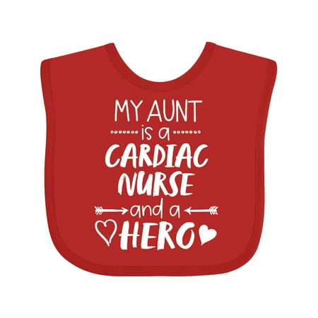 

Inktastic My Aunt is a Cardiac Nurse and a Hero Gift Baby Boy or Baby Girl Bib