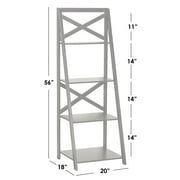 TMS X 4-Tier Shelf, Ladder Bookcase, Black