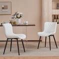 thumbnail image 4 of Kidol & Shellder Dining Chair Set of 2 PU Upholstered High Back Washable Living Room Side Chairs, White, 4 of 7