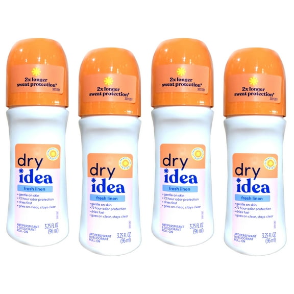 Dry Idea Deodorant, Fresh Linen, 3.25 Ounces (Pack of 4)