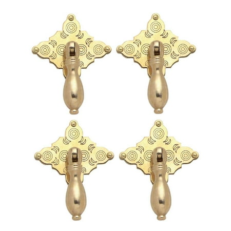 Brass Drop - Bright Solid Brass Diamond Drop 3 1/8 inch Set of 4 Cabinet Pulls