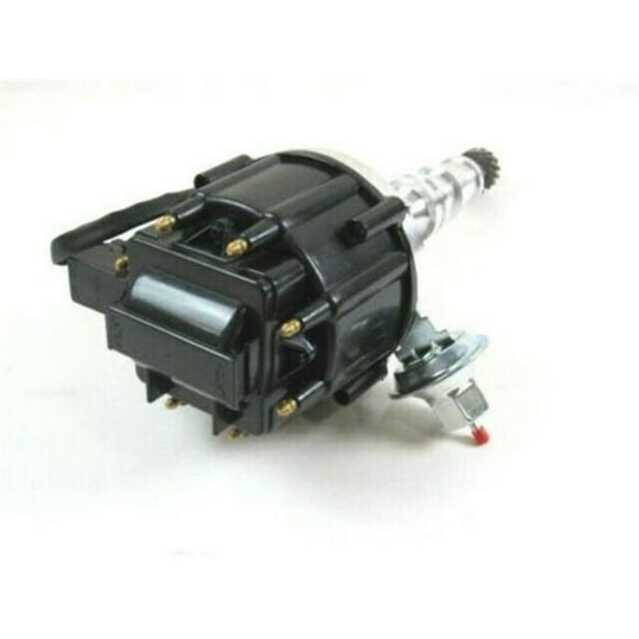HEI Ignition Distributor Cap with 65K Coil for Ford FE 352-428, Black