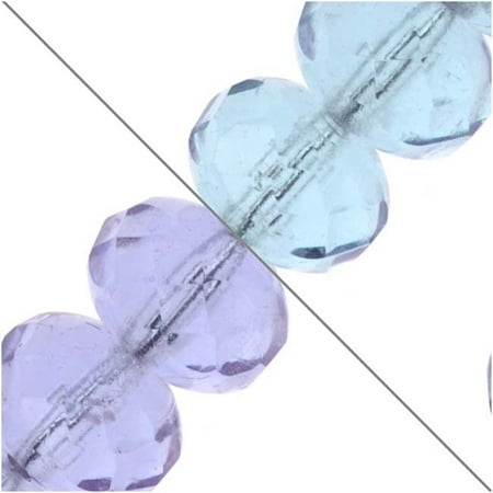 - Czech Fire Polished Glass, Donut Rondelle Beads 8.5x5.5mm 'Alexandrite' (12)