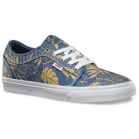 Vans Chukka Low Leaves Blue Twill Men's Classic Skate Shoes Size 11