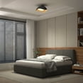 thumbnail image 3 of Adara 15 in. LED Semi Flush Mount Light 5 CCT Black and Wood Effect, 3 of 10