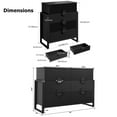 thumbnail image 6 of LGHM 2 Piece Bedroom Dresser Set, Fluted 4 Drawer Dresser Nightstand & Horizontal 6 Drawer Dresser, Black, 6 of 10
