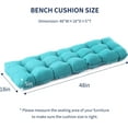thumbnail image 2 of Outdoor Bench Cushion, 48x18x5 Inch, Waterproof Bench Cushion for Outdoor/Indoor Furniture, Tufted Patio Bench Seat Cushion, Fade Resistant Outdoor Cushions for Porch Swing Couch, Teal Blue, 2 of 14