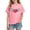 #0240-Pink, variant on Kids Back to School Graphic Print Casual Short Sleeve Cotton Tee Breathable Summer Top for Boys Girls School Activity