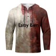 thumbnail image 3 of toraway Mens Shirts Casual Stylish Linen Male Summer Male Printed Theme Casual Round Neck Button Bloodstain Pattern Plus Size Shirt Print Solid Color Hoodie Sweatshirt XXXL, 3 of 3