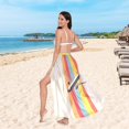 thumbnail image 6 of FORMRS Womens Long Sarong Beach Wrap Semi-Sheer Bikini Skirt Bathing Swimsuit Cover Up, Colorful Plane, 6 of 7