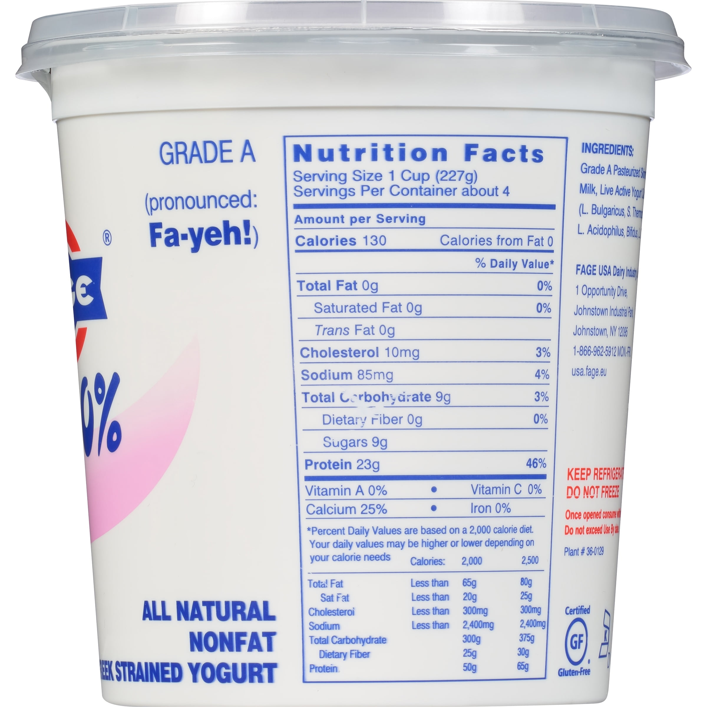 Fage Total 0 Greek Strained Yogurt 353 Oz Walmart intended for Nutrition Facts Fage 0 Greek Yogurt