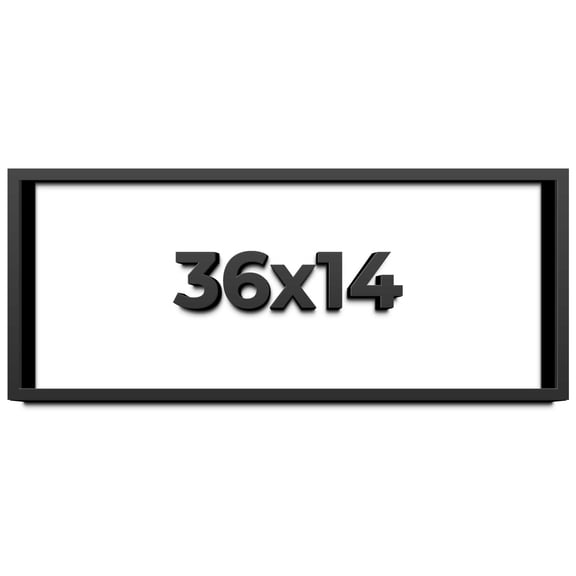 36x14 Shadow Box Frame Black | 1 inches Deep Real Wood Contemporary Shadowbox Display Frame | UV