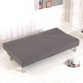 thumbnail image 3 of Stretch Futon Cover Armless Sofa Slipcover Foldable Sofa Bed Covers with Elastic Bottom, Machine Washable (Gray), 3 of 6