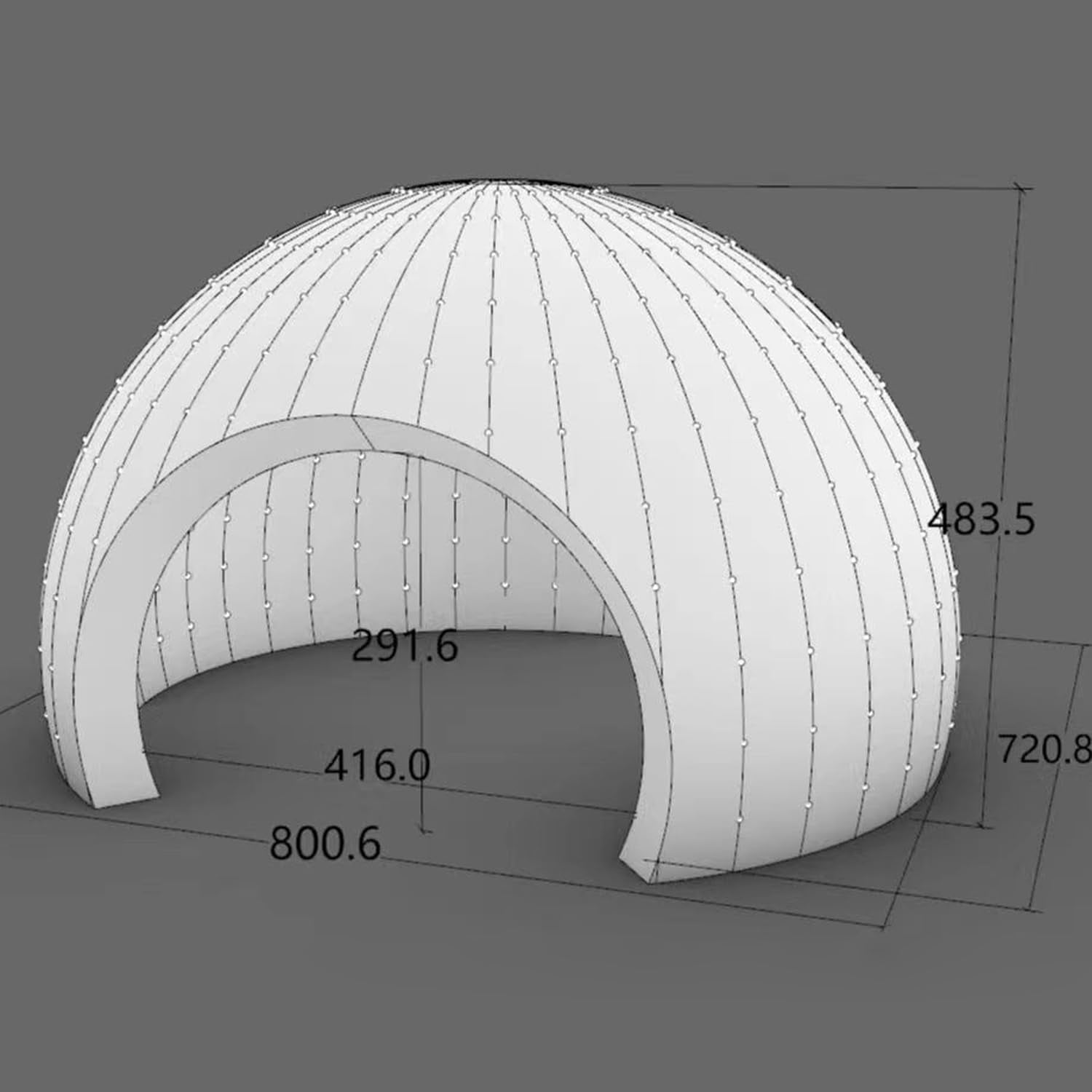 Striking Inflatable Igloo Dome Tent with Led Strips & Big Opening Outdoor Portable Nightclub Disco Igloo Party Wedding House White Oxford Air Marquee for Events (26.2Ft 8m D)
