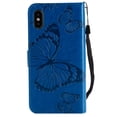 thumbnail image 3 of iPhone XR Wallet Case, Dteck Embossed Butterfly Magnetic Flip PU Leather Folio Stand Case Cover Built-in Card Slots & Money Pocket, with wrist Strap, For Apple iPhone XR, Blue, 3 of 8