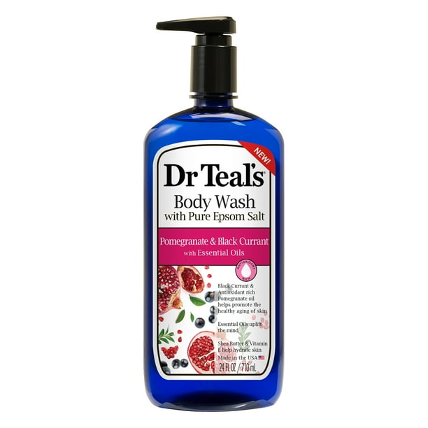 Dr Teal's Body Wash with Pure Epsom Salt, Pomegranate Oil & Black
