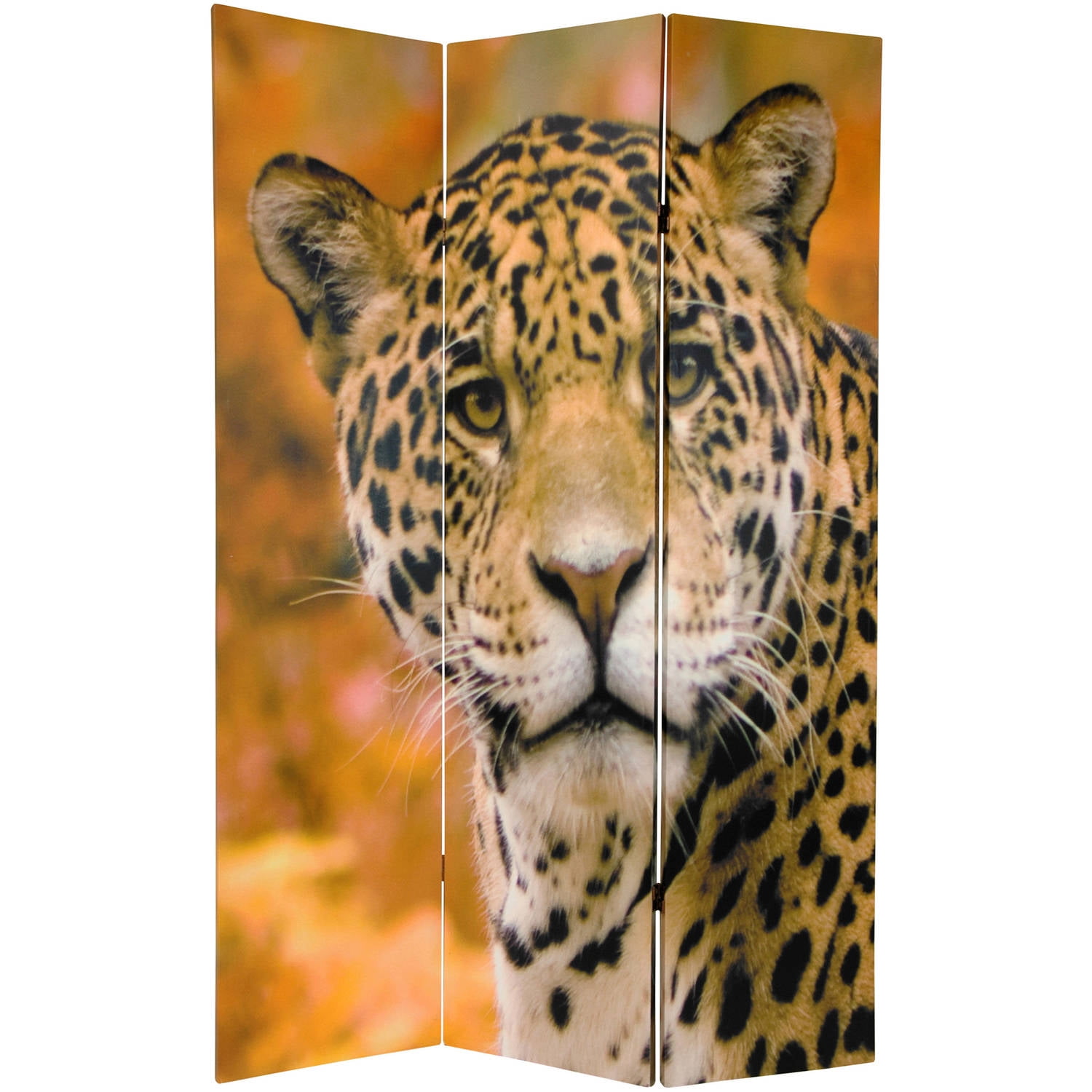 Tall Double Sided Leopard Room Divider Oriental Furniture 6 ft