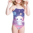 thumbnail image 3 of FOR U DESIGNS Cartoon Axolotl Toddler Kids Bathing Suit Girls Swimming One-Piece Swimsuit Size 1-2T Quick Dry Lace-up Swimwear Backless Summer Beach Wear, 3 of 6