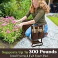 thumbnail image 5 of Pure Garden Foldable Garden Kneeler and Stool with Tool Pouches (Brown), 5 of 10