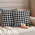 thumbnail image 2 of Black White Plaid Outdoor Waterproof Pillow Covers, Modern Simple Buffalo Check Gingham Decorative Square Throw Pillowcase Sofa Cushion Sham for Patio/Couch/Chair, 20"x20" 2 Pack, 2 of 8