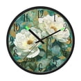 thumbnail image 2 of White Peonies Luminous Wall Clock with Sound-Activated LED 12-Inch Silent Acrylic Timepiece for Bedroom Livingroom or Office, 2 of 8