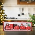 thumbnail image 2 of VOTRUDI Wooden Train Decoration,Christmas Decorations Clearance,Four Sections Christmas Gift,Christmas Indoor Decor for Room Office Tabletop,Red, 2 of 6