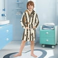 thumbnail image 5 of FORMRS Niños Bathrobe Unisex Hooded Robe Soft Plush Pajamas Sleepwear, Size 2-3T, Beige Abstract Dots, 5 of 7