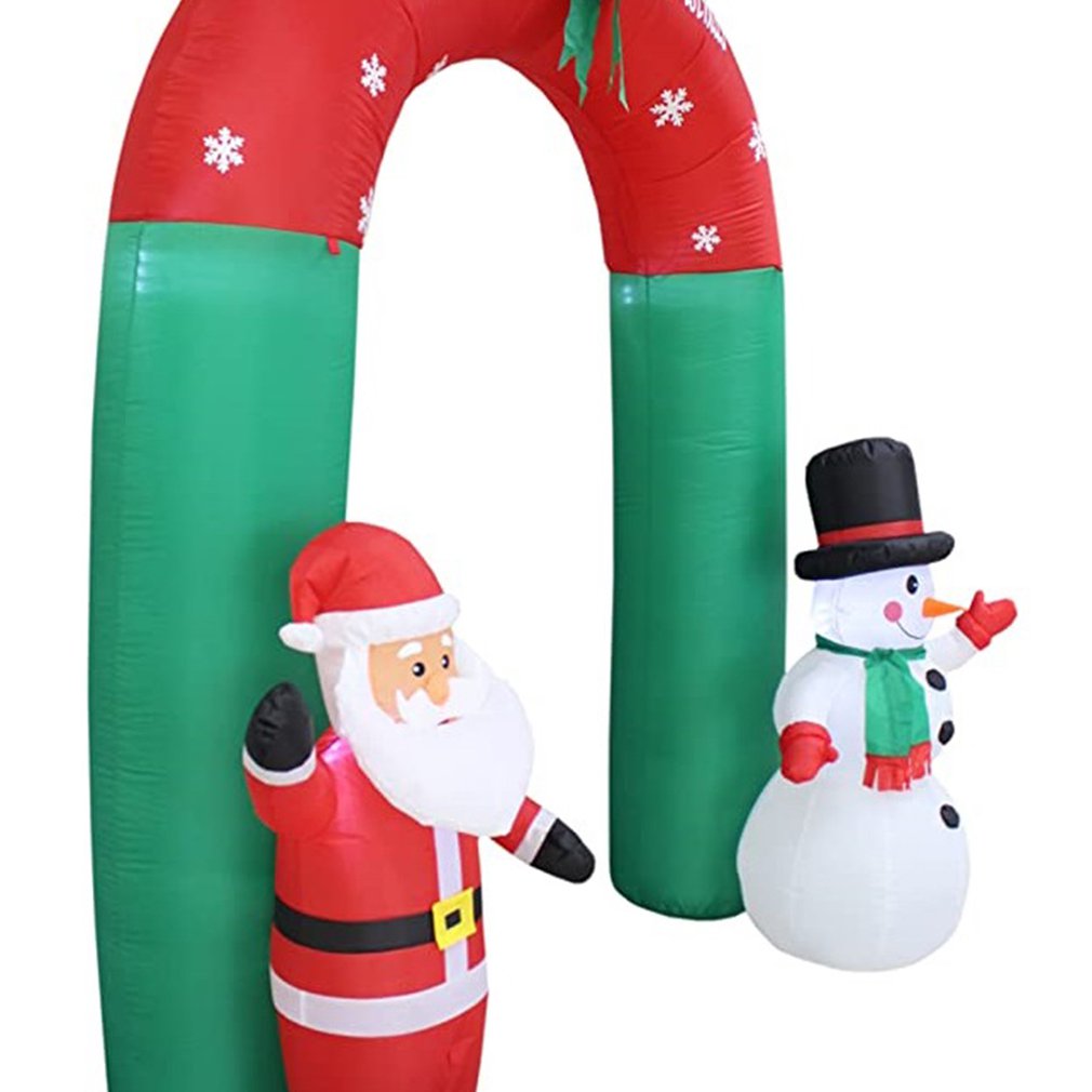 Christmas Inflatable Santa Claus And Snowman Archway With Bow High ...