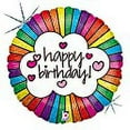 thumbnail image 3 of Betallic 72228 18 in. Retro Rainbow Birthday Holo Flat Foil Balloon, 3 of 3