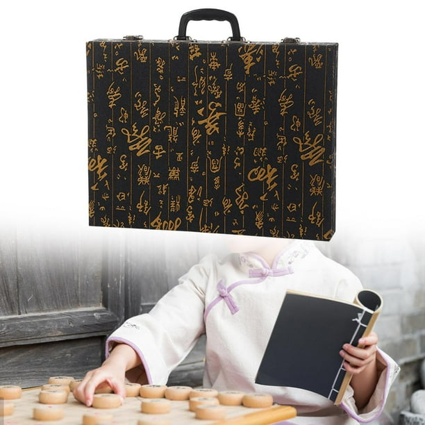 Caja de almacenamiento para piezas de ajedrez, decorativa, resistente, tradicional, portátil, organizador para viajes (ajedrez no incluido) para ajedrez de 5cm