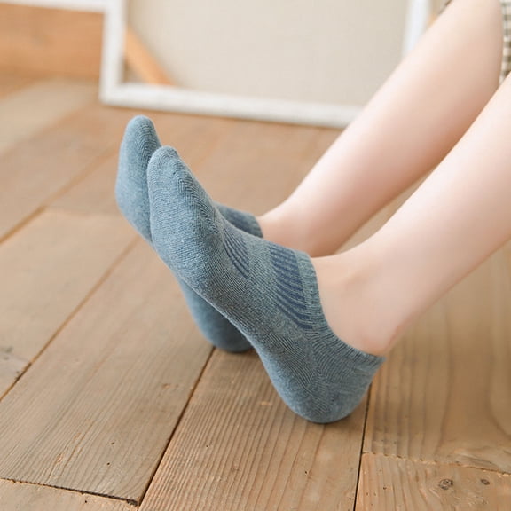 opolski 1 Pair Women Boat Socks Low-cut Shallow Japanese Style Solid Color High Elasticity Anti-slip Thickened Soft Sweat-absorption Anti-shrink Sports Short Invisible Socks Brick Red