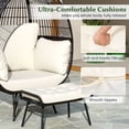 thumbnail image 6 of Costway 2 PCS Patio Wicker Lounge Basket Set Oversized Egg Chair with Soft Cushions, 6 of 10