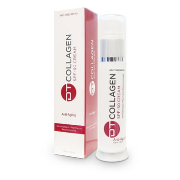 DT Collagen Anti-Aging Day Cream SPF-50, Reduce Wrinkles, Tone Up Sunscreen, Hydrolyzed Collagen Type 2, Ceramides and HA, Firmer Skin, 2oz