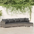 thumbnail image 1 of vidaXL 5 Piece Garden Lounge Set with Cushions Grey Poly Rattan, 1 of 5
