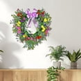 thumbnail image 4 of Guirnalda de corazón para puerta de entrada, guirnalda floral para colgar en el festival de primavera. Púrpura claro, 4 of 6