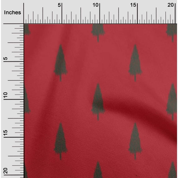 oneOone Organic Cotton Poplin Twill Fabric Tree Ikat Printed Fabric 1 Yard 42 Inch Wide
