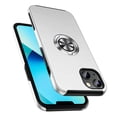 thumbnail image 3 of For Apple iPhone 14 Pro (6.1") Hybrid Military Grade with Flat Metal Ring Stand 360° Rotation Kickstand Hard PC Back Slim Phone Case Cover by Xpression - Silver, 3 of 8