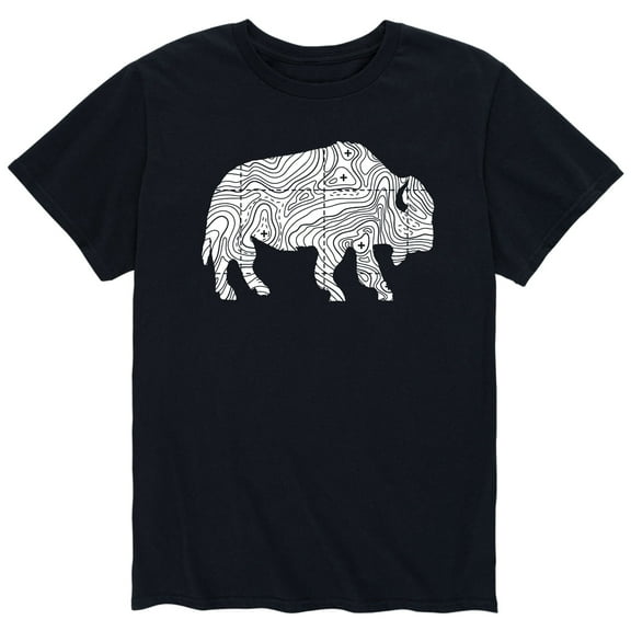 Instant Message - Topographic Buffalo - Men's Short Sleeve Graphic T-Shirt