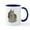 White/Navy Inside, variant on CafePress - Rabbit 61 Mugs - 11 oz Ceramic Mug - Novelty Coffee Tea Cup