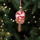 thumbnail image 4 of xihome Adorno navideño de madera roja con escena pintada, colgante de virutas de madera, decoracin navideña, 4 of 6