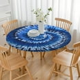 thumbnail image 3 of Colorful Tie Dye Pattern Round Fitted Tablecloth with Elastic Edge,Dining Table Cover Waterproof,Outdoor Round Tablecloth for Camping,Dining,Indoor and Outdoor, 3 of 7