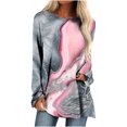 thumbnail image 1 of IROINID Tunique en Solde pour Femmes Chemise Surdimensionnée Décontractée Manches Longues Col Rond Blouse Ample Imprimé Graphique, Rose, 1 of 5